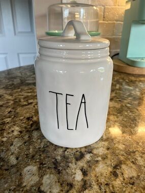 Rae Dunn White Ceramic 'TEA' Canister with Lid